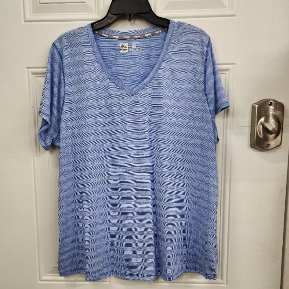 RBK Performance Short Sleeve Top - Blue Stripes - Size 2X